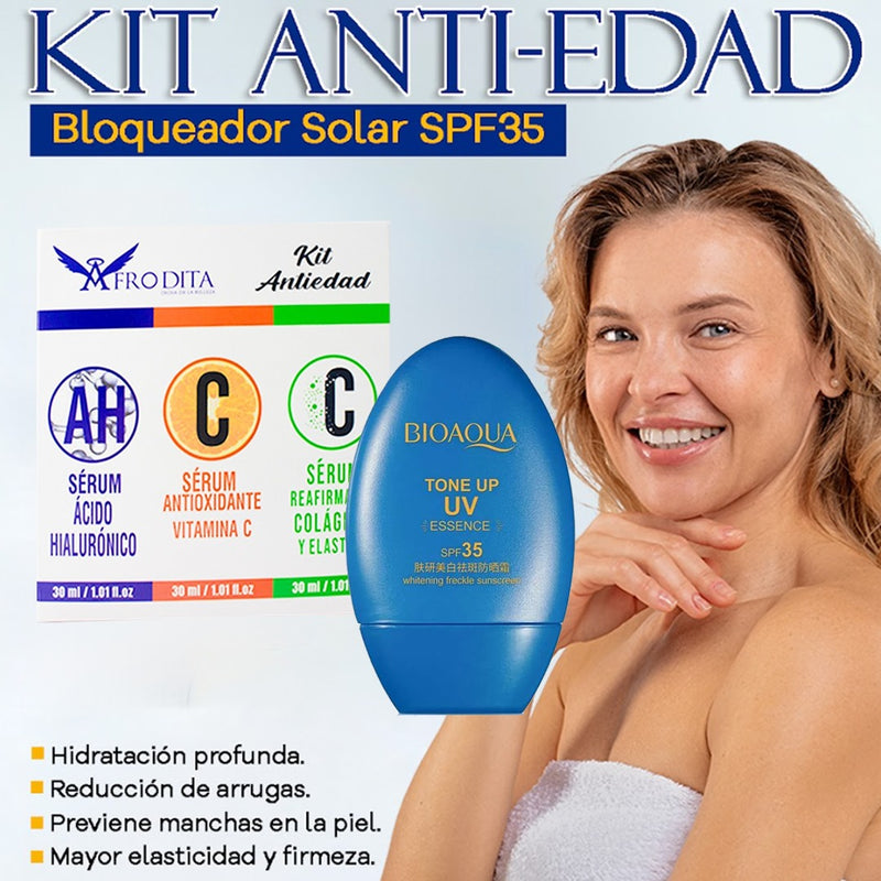 AFRODITA KIT ANTIEDAD+BLOQUEADOR BIOAQU